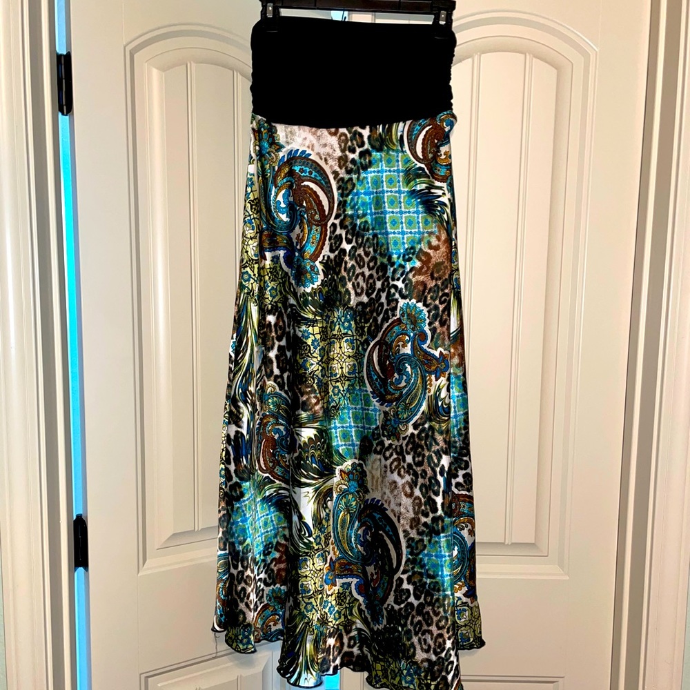 Strapless satin dress